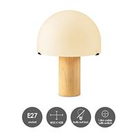 Light depot - tafellamp Mushroom hout-glas - Outlet - thumbnail