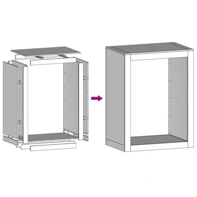 VidaXL Haardhoutrek 60x40x80 cm staal antracietkleurig