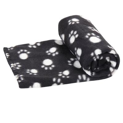 Nobleza Huisdierdeken - Fleece - Zwart met pootafdruk - Maat M - 100x120 cm Nobleza Huisdierdeken - Fleece - Zwart met pootafdruk - Maat M - 100x120 cm