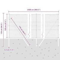 VidaXL Afrasteringspaal grijs 25 x 1,2 m (36 mm gaas) staal - thumbnail
