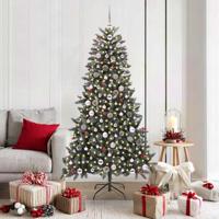 Kunstkerstboom met 300 LED Groen 180 cm PVC en Plastic en Staal - thumbnail