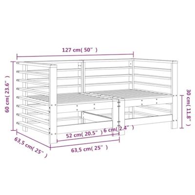 Tuinhoekbanken 2 st massief grenenhout honingbruin - thumbnail