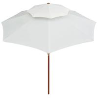 Dubbeldekker parasol 270x270 cm houten paal crèmewit - thumbnail