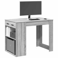 Bureau met lade&plank 102x62x77,5 cm bewerkt hout grijs sonoma - thumbnail