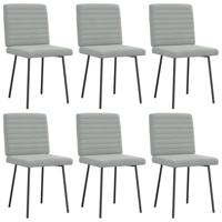 Eetkamerstoelen 6 st fluweel lichtgrijs - thumbnail