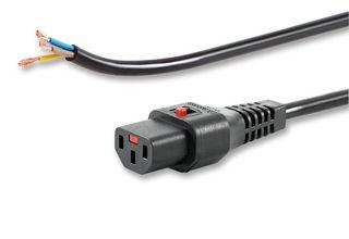 ACT AK5084 Netsnoer C13 IEC Lock | Open Einde | Zwart | 4 meter