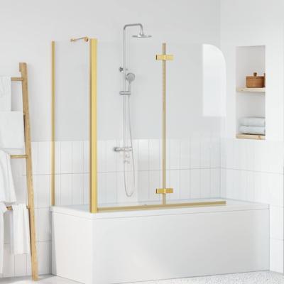 VidaXL Douche omhulsel goud 120 x 68 x 130 cm esg-glas en aluminium