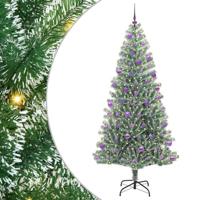 VidaXL Kunstmatige kerstboom sneeuw gevlochten met led licht 210 cm - thumbnail