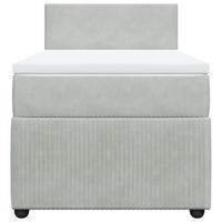 Boxspring met matras fluweel lichtgrijs 100x200 cm - thumbnail