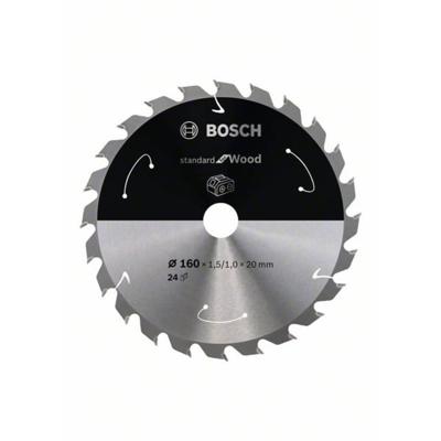 Bosch Accessoires Cirkelzaagblad ACCU Standard for Wood 160x20/15.875x1.5/1.0x24T - 2608837676 Bosch Accessoires Cirkelzaagblad ACCU Standard for Wood 160x20/15.875x1.5/1.0x24T - 2608837676