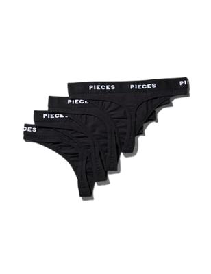 4-Pack Dames string - Klassiek - Multipack katoenen dames strings zwart