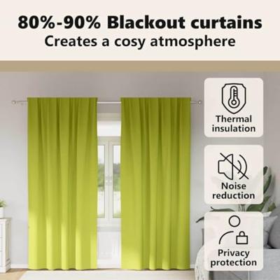 VidaXL Zwart-out gordijnen met ringen 2 pcs groen 260 x 140 cm