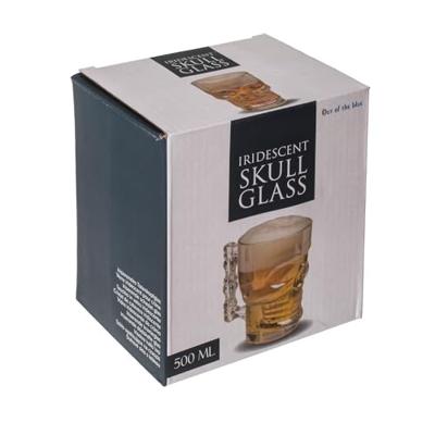 Glazen bierpul - Doodskop - 500ml