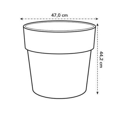 Elho Vibia Campana straight bloempot rond 47 cm antraciet