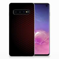 Samsung Galaxy S10 | TPU bumper | Geruit Rood - thumbnail