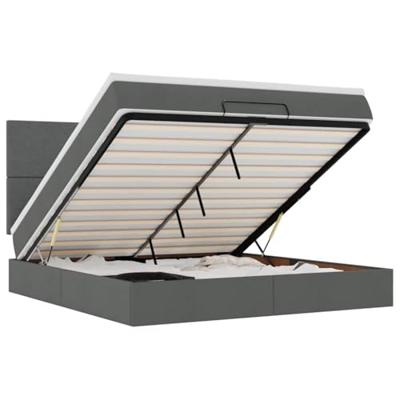 Ottoman bed met matras 180x200cm stof donkergrijs