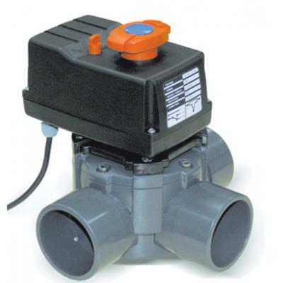 Cepex Elektrische PVC 3-weg Klep 50/63mm - Duurzaam en Precies voor Zwembad & Spa Management