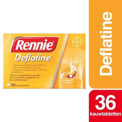 Rennie Deflatine kauwtabletten bij opgeblazen gevoel of winderigheid