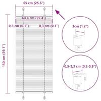 Pliss rolgordijn 65x150 cm stofbreedte 64,4 cm polyester wit - thumbnail