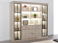 Vitrinekast ORANO 4 deuren 2 lades 216 cm links olm bruin - thumbnail