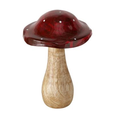 Boltze Home paddenstoel hout 10x14,5cm