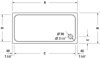 Duravit D-Code Douchebak 180x80 cm Wit