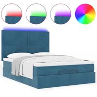 Ottoman bed met matrassen en LED's 140x190cm fluweel - thumbnail