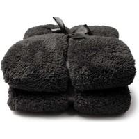 Unique Living Unique Living Teddy plaid 150x200cm dark grey - thumbnail