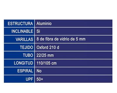 Strandparasol Blauw Ø 180 cm SPF50+ Navy Strandparasol Blauw Ø 180 cm SPF50+ Navy