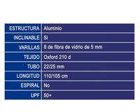 Strandparasol Blauw Ø 180 cm SPF50+ Navy - thumbnail