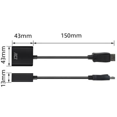 ACT 0,15 meter DisplayPort naar DVI female adapter
