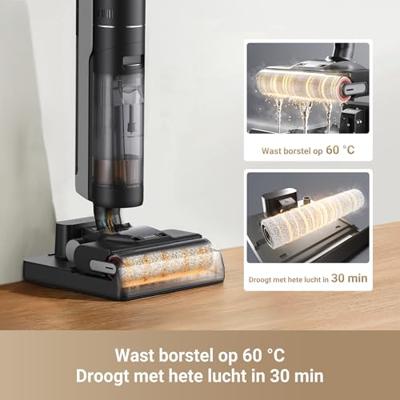 NEW DREAM H12 PRO ULTRA - Water- en stofzuiger - Automatische reiniging met dubbele rotatie - 16 kPa zuigkracht - 2 kantenborstels