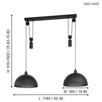 Eglo Eetkamer hanglampWinkworth 1 met katrol - 43436 - thumbnail