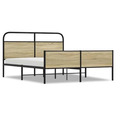 Bedframe zonder matras metaal sonoma eikenkleurig 150x200 cm