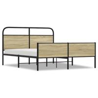 Bedframe zonder matras metaal sonoma eikenkleurig 150x200 cm - thumbnail