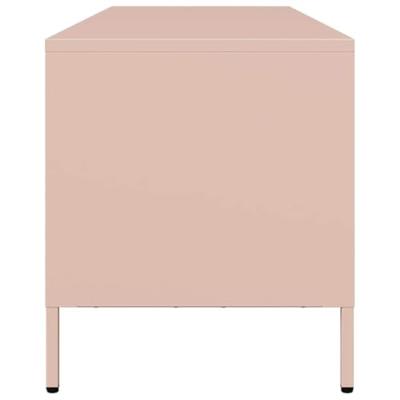 Tv-meubel 135x39x43,5 cm koudgewalst staal roze
