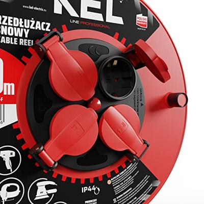 Kabelhaspel verlengkabel 4x2P+PE Schuko IP44 16A 3x1,5 50m