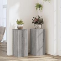 Plantenstandaards 2 st 30x30x70 cm bewerkt hout grijs sonoma - thumbnail