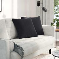 VidaXL Sofa kussens 2 stuks zwart 50 x 50 cm cordstof - thumbnail