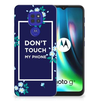 Motorola Moto G9 Play | E7 Plus Silicone-hoesje Flowers Blue DTMP Motorola Moto G9 Play | E7 Plus Silicone-hoesje Flowers Blue DTMP
