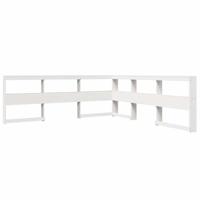 Bed met boekenkast zonder matras grenenhout wit 200x200 cm - thumbnail