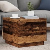 Salontafel met LED-verlichting 50x50x40 cm oud houtkleurig - thumbnail