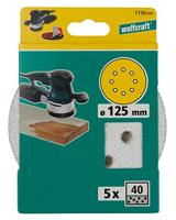 Wolfcraft Hechtschuurschijven | Geperforeerd | K40 | Ø125 mm | 5 stuks - 1150000 - thumbnail