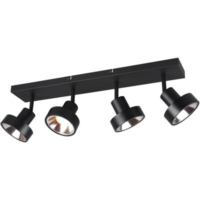 LED Plafondspot - Trion Leonida - GU10 Fitting - 4-lichts - Rechthoek - Mat Zwart - Aluminium LED Plafondspot - Trion Leonida - GU10 Fitting - 4-lichts - Rechthoek - Mat Zwart - Aluminium