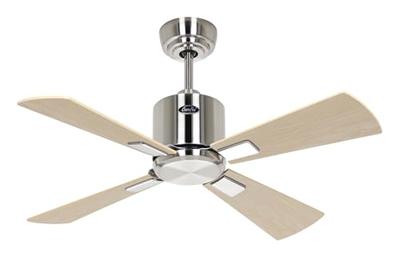 CasaFan ECO NEO III 92 BN-AH/BU WiFi Flügel Ahorn/Buche Plafondventilator 12 W (Ø x h) 92 cm x 360 mm Chroom (geborsteld) Met afstandsbediening, Timer, Met