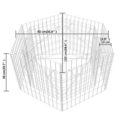 VidaXL Gabion plantenbak verhoogd zeshoekig 100x90x50 cm VidaXL Gabion plantenbak verhoogd zeshoekig 100x90x50 cm