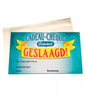 cadeaucheque Geslaagd 34,5 cm papier turquoise - thumbnail