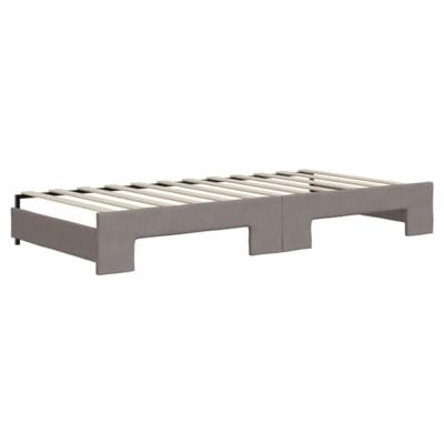 Slaapbank met onderschuifbed 90x200 cm stof taupe