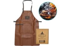 Leren BBQ Schort Cognac Bruin 64 x 64 cm - thumbnail