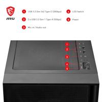 MSI MAG FORGE 321R AIRFLOW computerbehuizing Midi Tower Zwart, Transparant - thumbnail